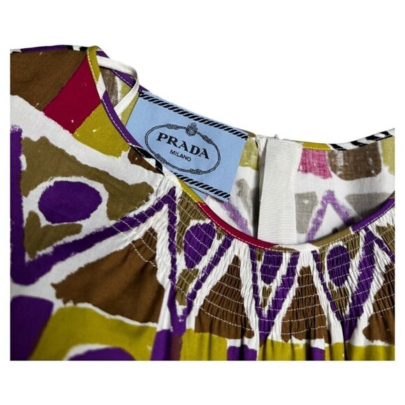 Stunning PRADA 2012 A-Line Printed Luxury Designer Scoop Mini Dress Size 0 XS - Picture 7 of 8